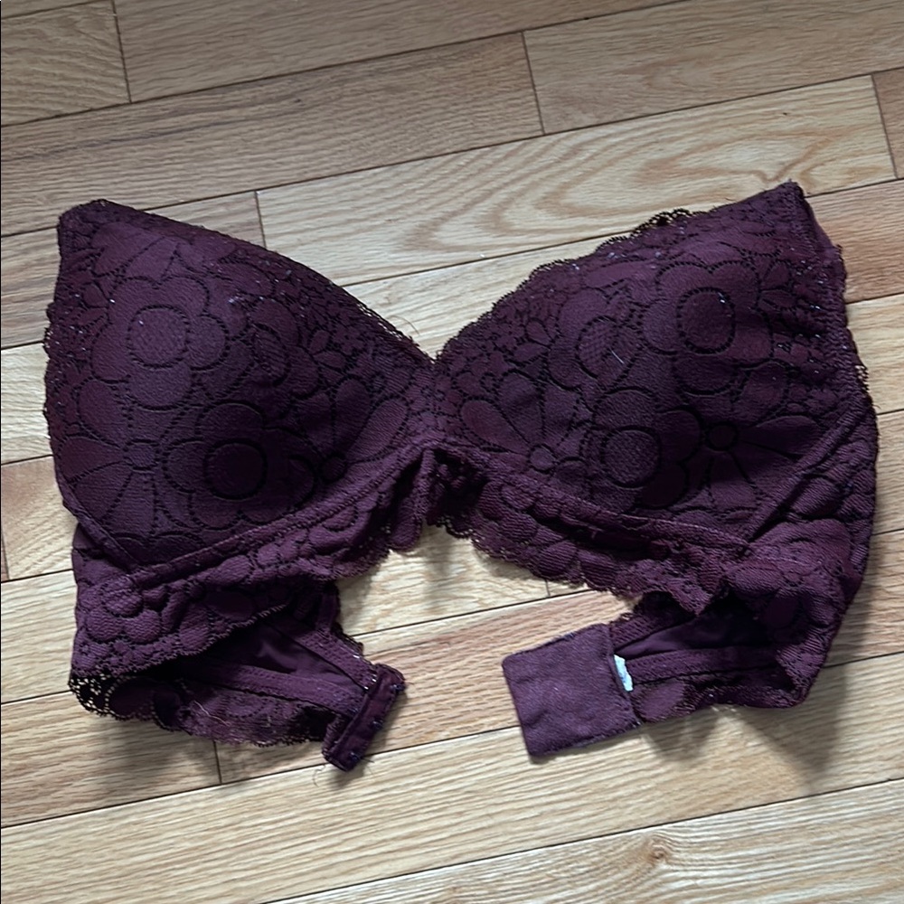 Airies Burgundy Lace Bra